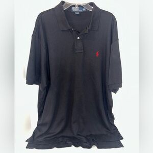 Polo Ralph Lauren VINTAGE black super‎ soft cotton short sleeve polo size XXL